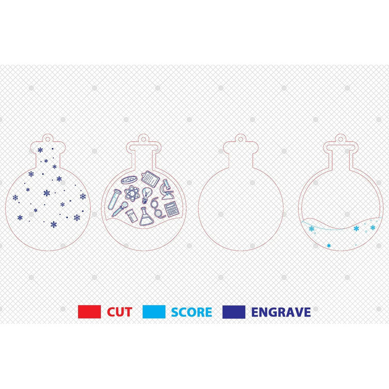 Personalized Science Teacher Ornament SVGTeacher Ornament Svg4D Shaker Ornament Svg 1