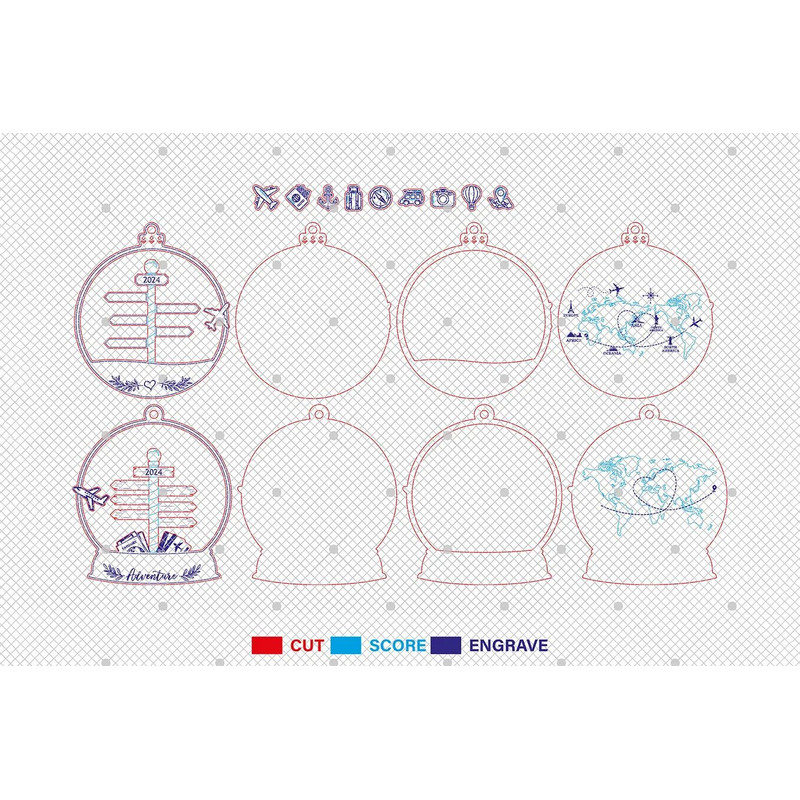 2024 Personalized Adventure Shake Ornament Svg 4D Customize Travel Destination Keepsake Svg 1