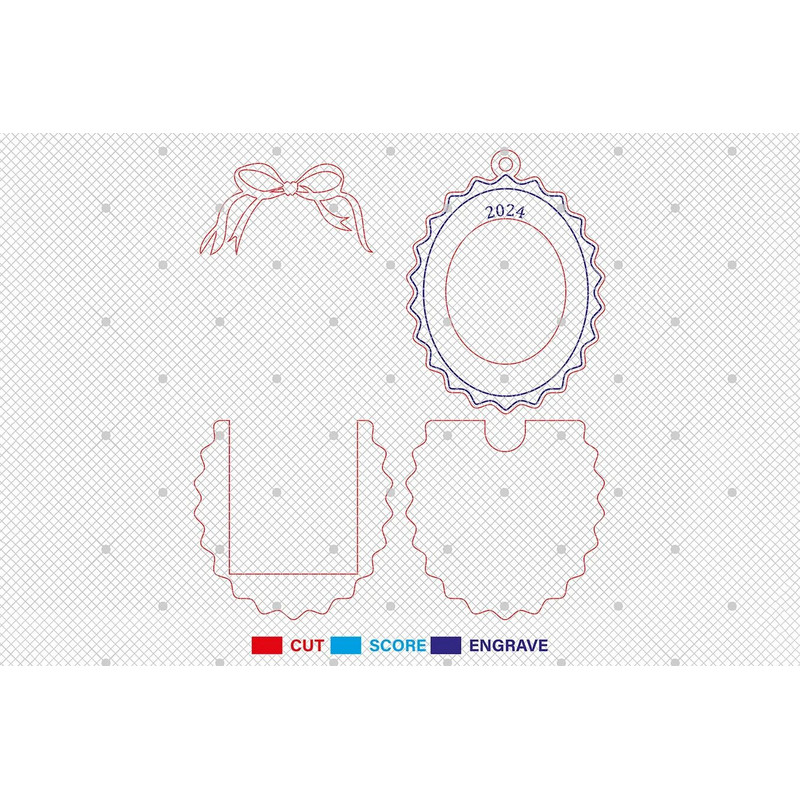 2024 Personalized Family Photo Frame Ornament Svg Customize Family Name Lasercut File Svg 1