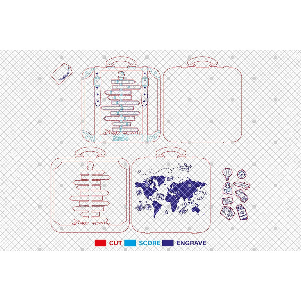 2024 Travel Adventure Ornament Svg 4D Travel Shake Hanger Svg Personalized Destination Keepsake Svg 1