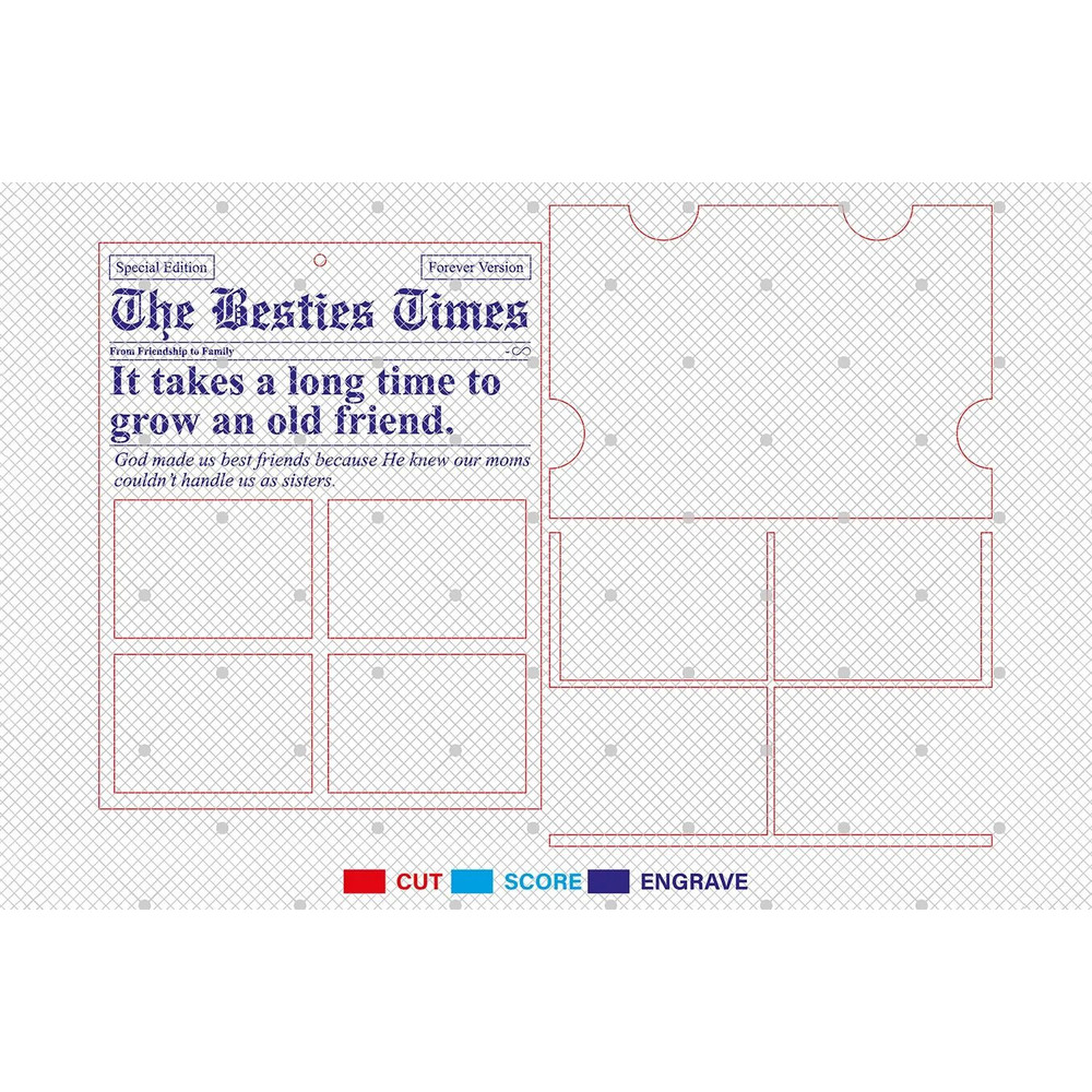 The Bestie Times Personalized Photo Ornament Svg Friendship Picture Frame Lasercut File Svg 1
