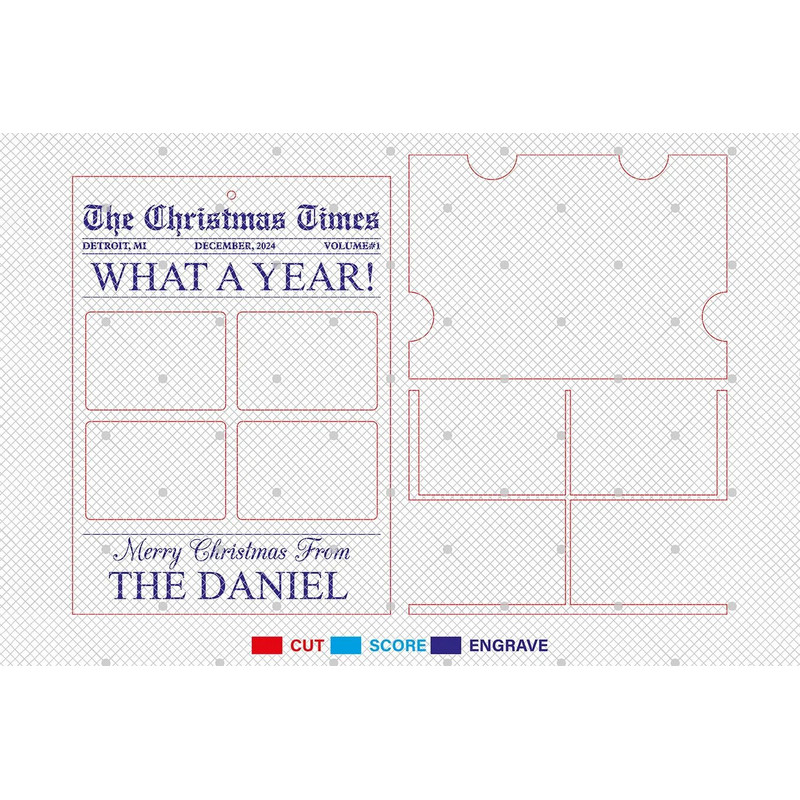 The Christmas Times Magazine Personalized Family Photo Ornament Svg 1