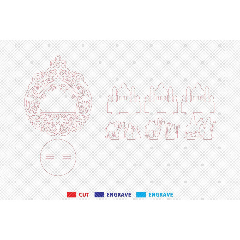 Nativity Scene Baubles Ornament Svg Nativity Christmas Ornament Cut File Svg Ornament Layered Nativ 1
