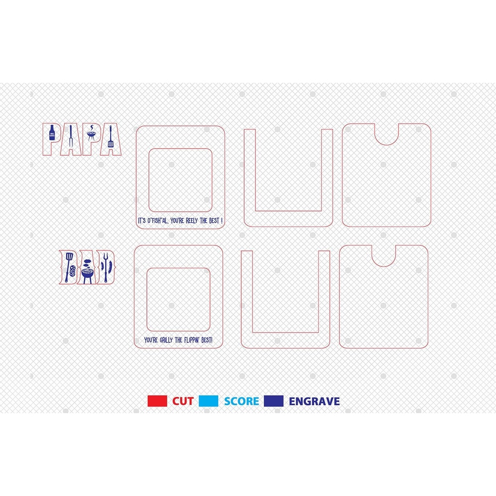 Fathers Day Fridge Magnet Photo Frame Laser Cut FileDad Magnet Photo FrameFathers Day GiftGift For 1