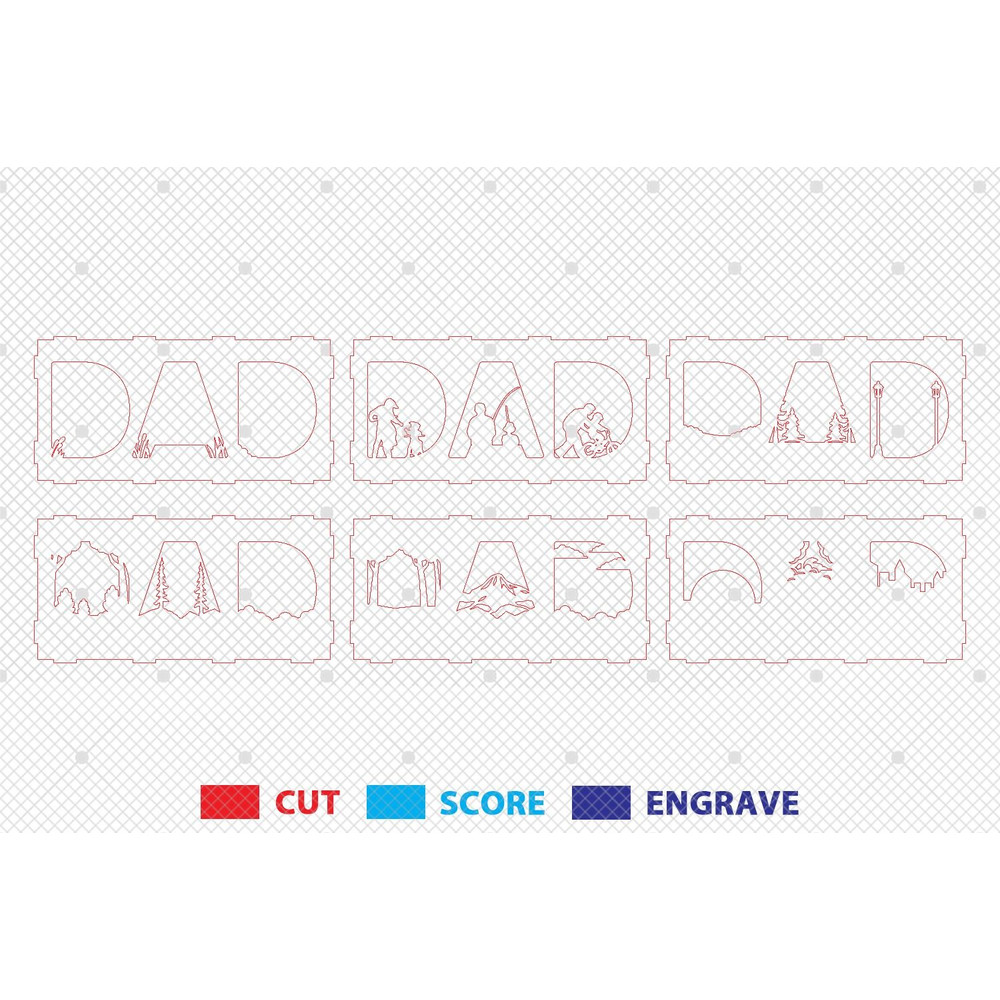 Happy Fathers Day Multilayer Standing Shape Dad Dad And Son Multilayer Standing ShapeHappy Fathers  1