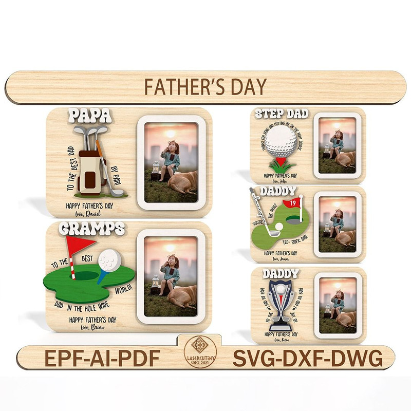Fathers Day Golf Photo Frame Magnet Fathers Day Gift Gift For Dad Gift For Step Dad Svg Fathers Day 0
