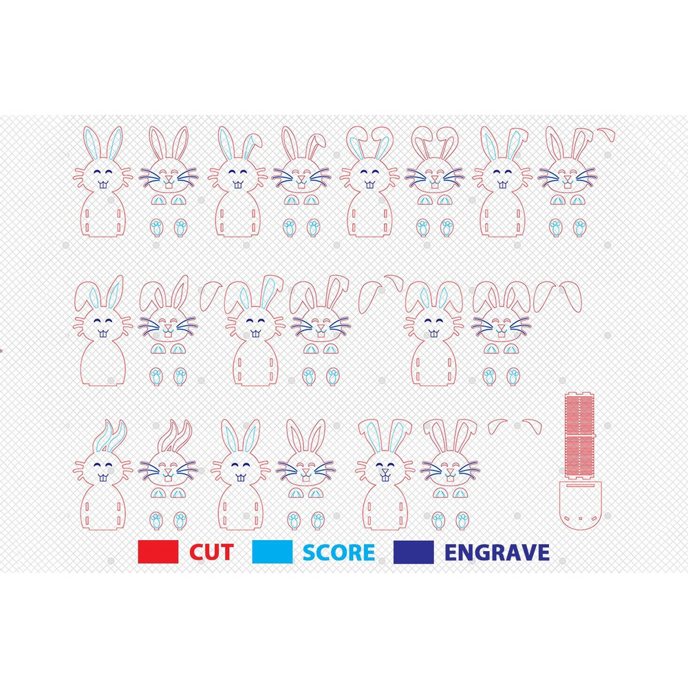 Bundle Bunny Easter Egg Holder Ornament SvgEaster Bunny Egg Holder Svg Organizer Egg Holder StandEa 1