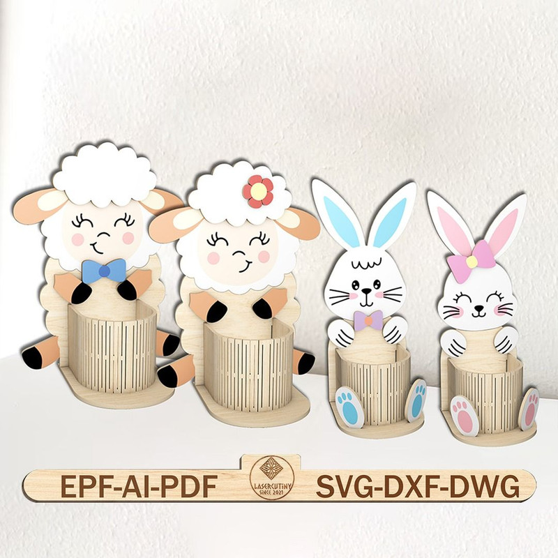 Easter Bunny Egg Holder Ornament SvgPen Holder SvgEaster Bunny Egg Holder SvgOrganizer Egg Holder S 0