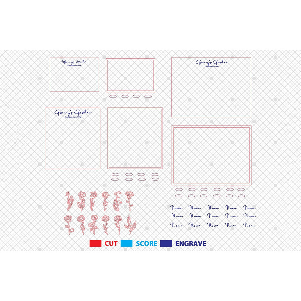 Grandma Garden Birth Month Flower Frame Wood Sign Gift For Mom 1