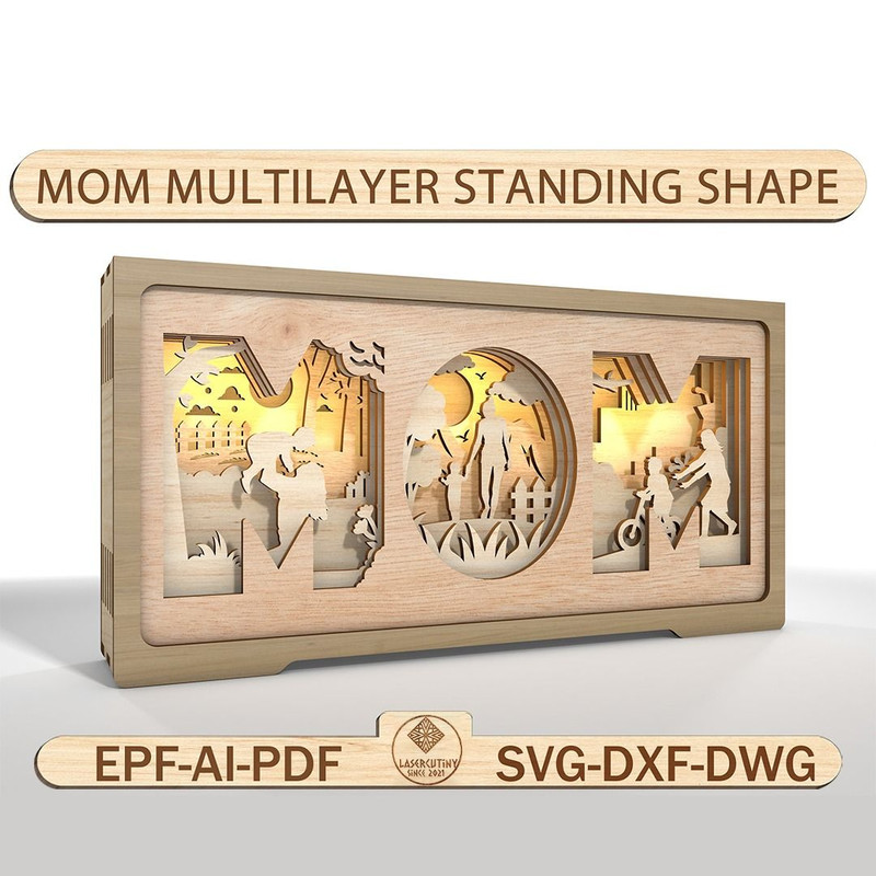 Mom And Son Multilayer Standing Shape 0