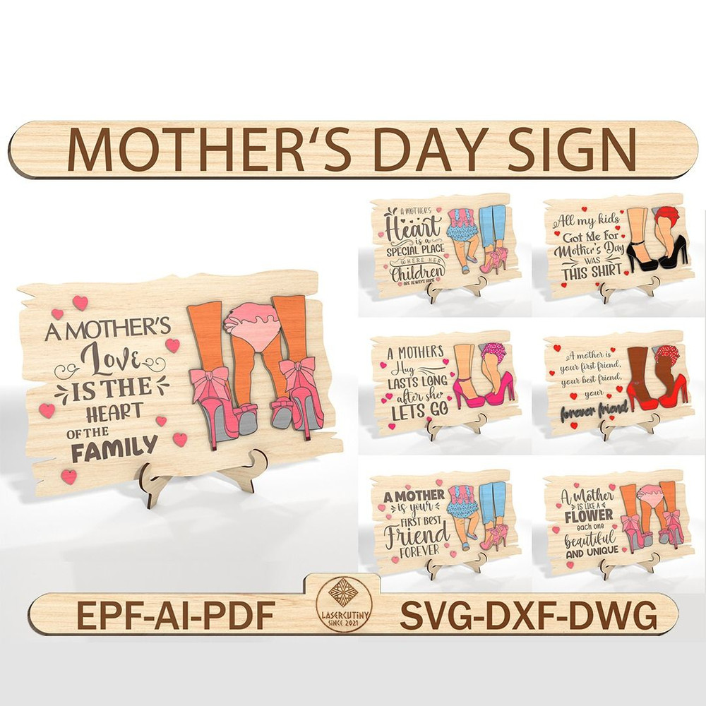 Mothers Laser Cut File Gift For Mom 0