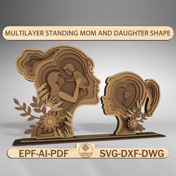 multilayer standing shape happy mother day gift for mom and son