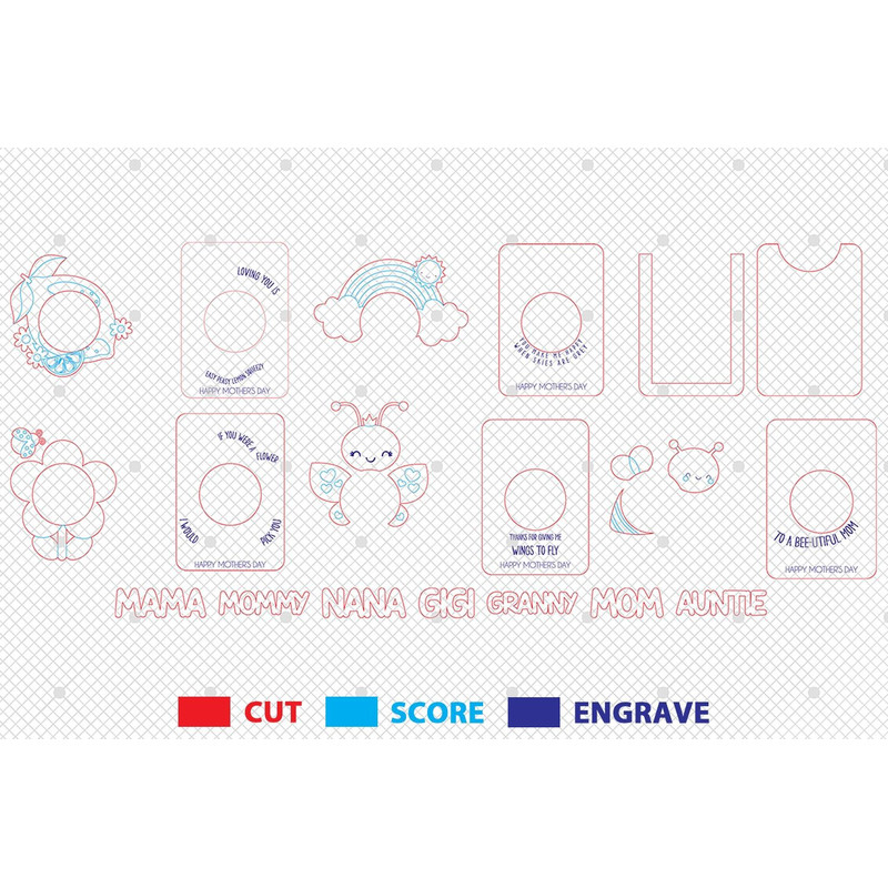 Gift For Grandma Gift For Mom Mom Fridge Magnet Photo FrameLaser Ready File 1