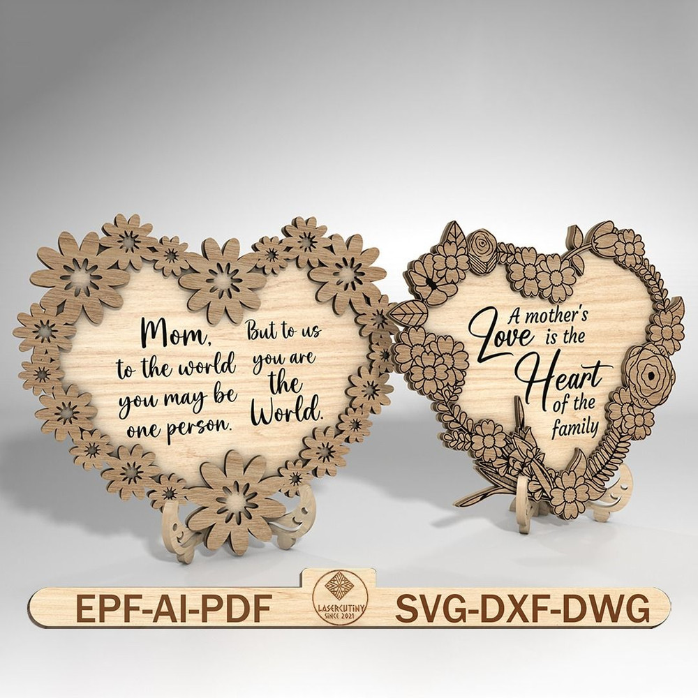 Mom Day Decor Svg Mom Gift Laser Cut  SVG Laser Ready Cut File 0
