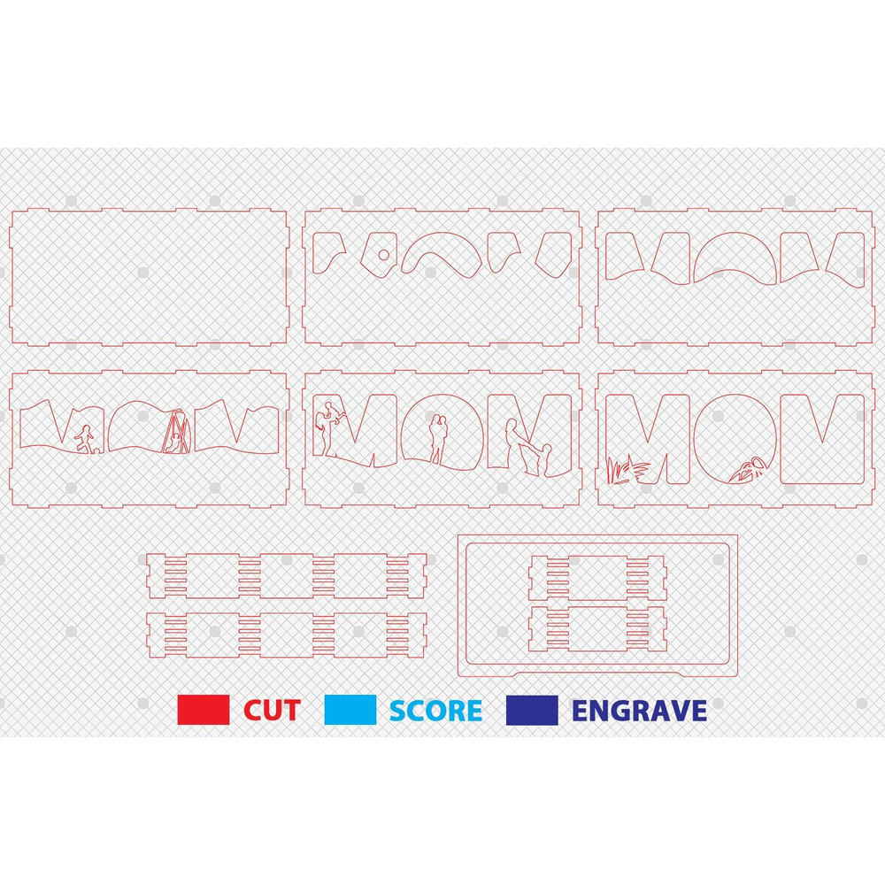 Mom Multilayer Standing Shape Mom And Son Multilayer Standing ShapeMom Daughter Svg 1