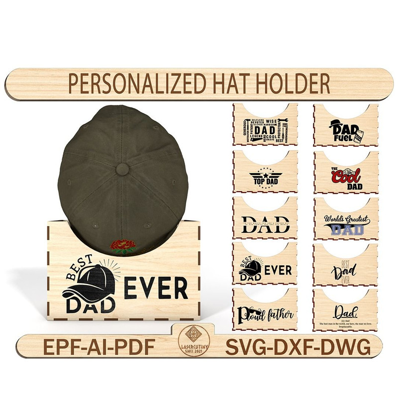 Fathers Day Gift Hat Storage Box Gift For Dad Cap Organizer Svg 0
