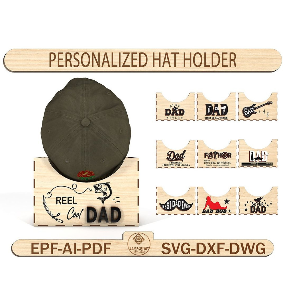 Hat Storage Box Gift For Dad Cap Organizer Svg Fathers Day Gift 0