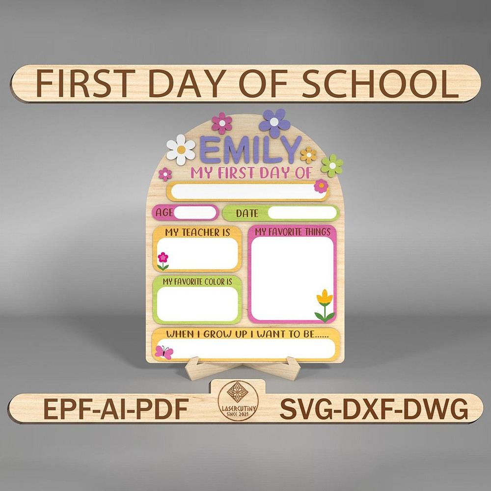 Personalized First Day Of School Sign Svg First Day Of Preschool SvgCustom Kids School Board Sign 0