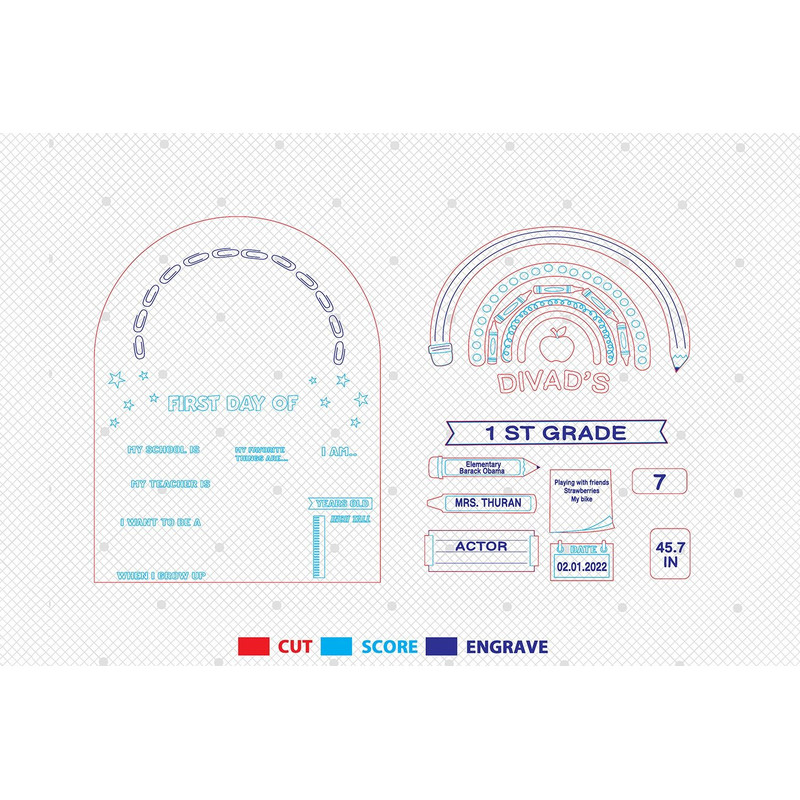 Personalized First Day Of School Sign SvgBack To School Pictures SvgCustom Kids School Board Sign 1