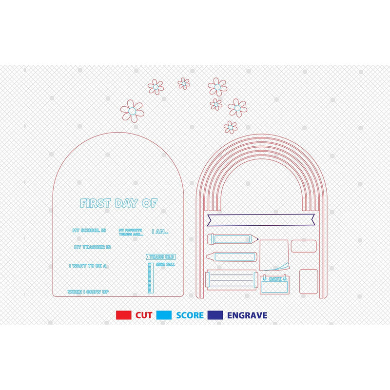 Personalized Rainbow Back To School Sign Svg Custom Kids School Board SignFirst Day Of Preschool 1