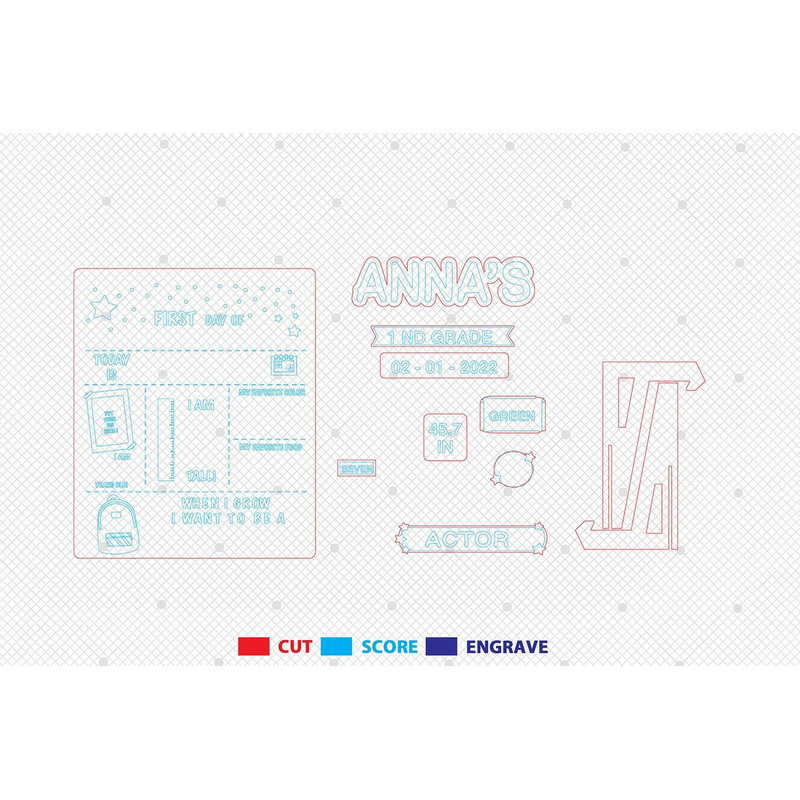 Personalized First And Last Day Of School Sign Laser Cut SVG First Day Of Preschool First Day Board 1