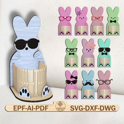 bundle bunny easter egg holder ornament svg