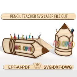 teacher pencil holder with stand svg ,teacher gift pencil holder, teacher pencil box ,year end appreciation gift