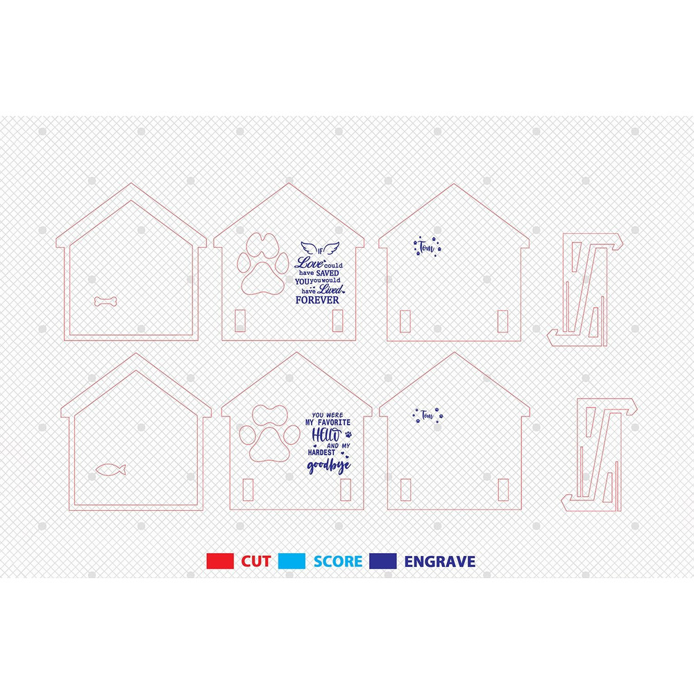 Personalized Pet Memorial Stand Decor Lasercut SvgMemorial Wood Frame With Collar HolderDog Memoria 1