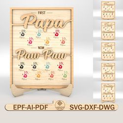 svg father's day handprint sign, father's day digital file, gift for dad, laser ready file, handprint sign svg