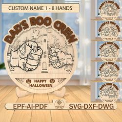dad's boo crew svg, grandpa's boo crew, happy halloween svg, gift for dad