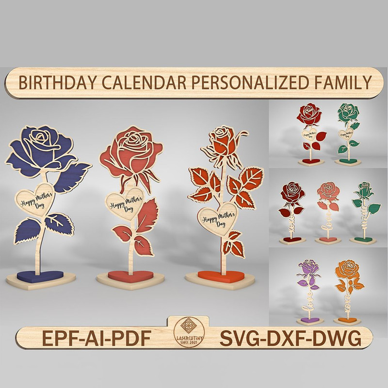 Mom Rose Svg Glowforge File 0