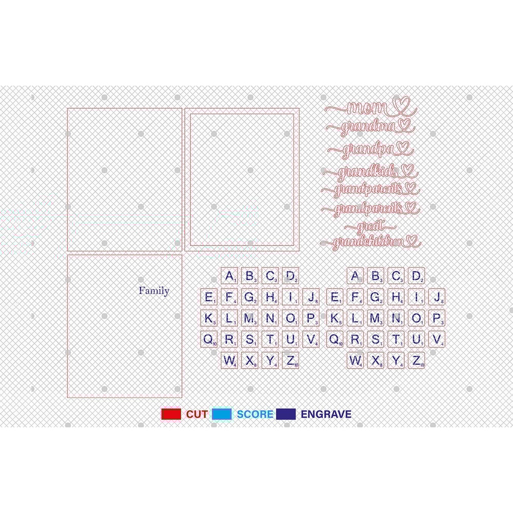 Personalized Scrabble Puzzle Sign Cut File Svg Wooden Sign For GrandparentsGifts For Grabdma 1