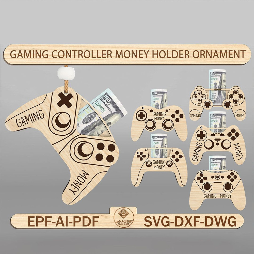 Gaming Controller Money Holder Ornament Cut File SvgGaming Money Ornament Svg Money Holder Ornament 0