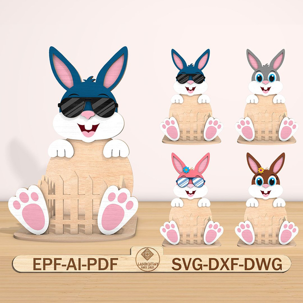 Easter Basket Laser Cut File SvgEaster Bunny Basket SvgEaster Decoration Laser CutEaster Bunny Desi 0