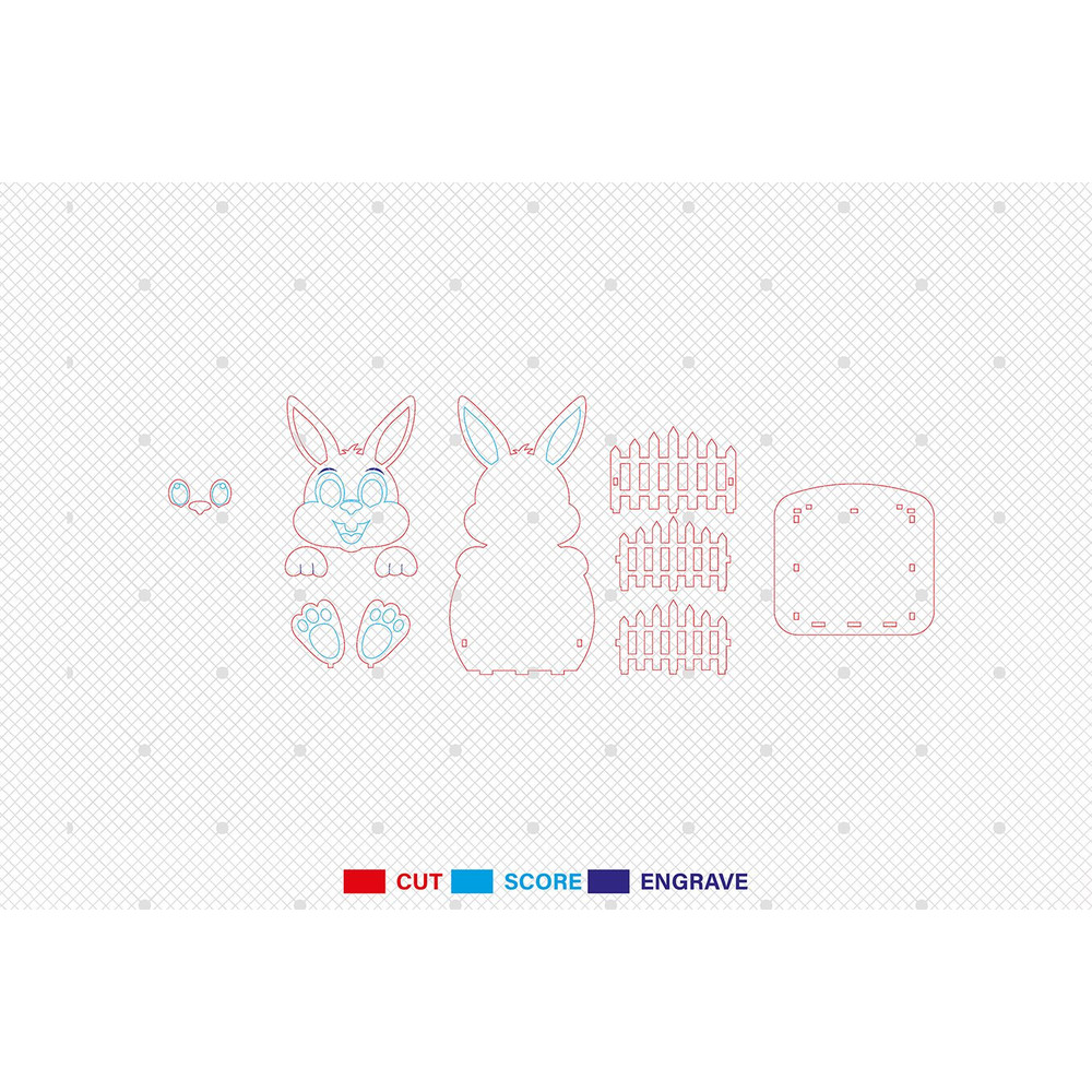 Easter Basket Laser Cut File SvgEaster Bunny Basket SvgEaster Decoration Laser CutEaster Bunny Desi 1