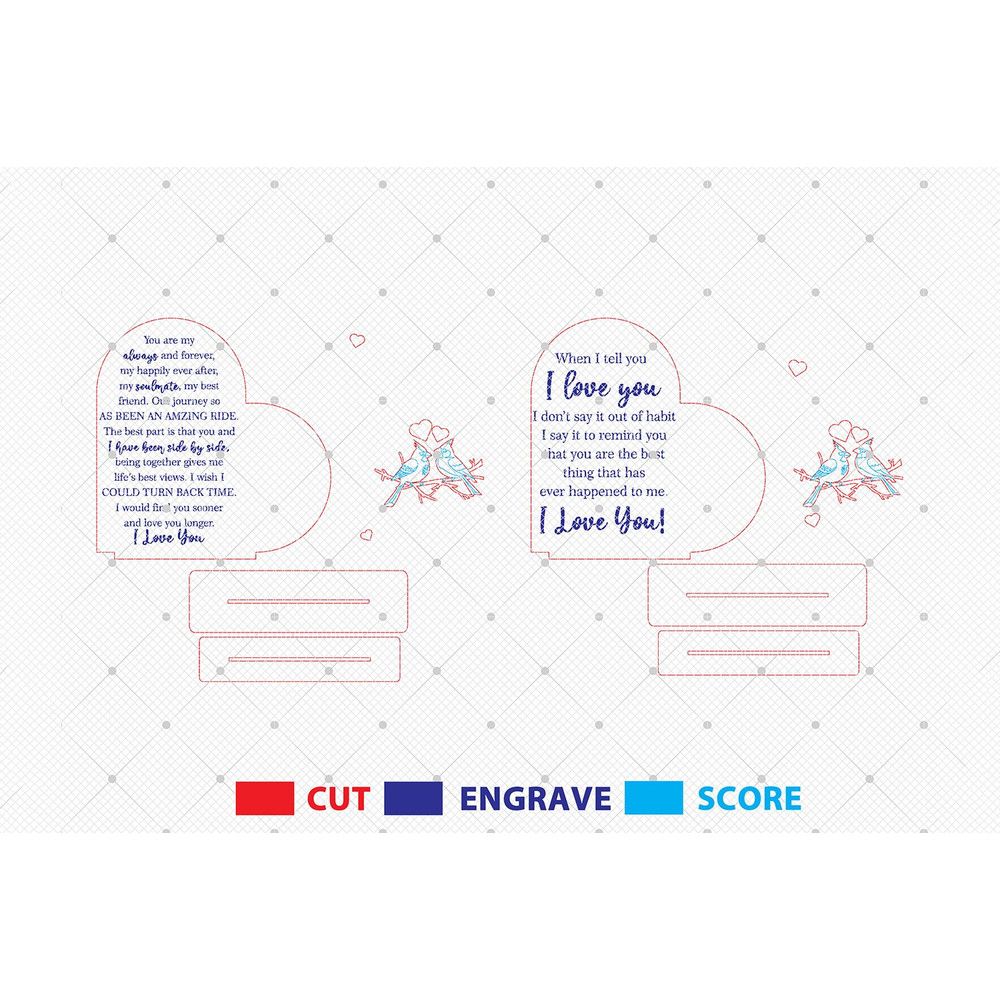 Happy Valentines Standing Wood Sign Cut File Svg Decorative Heart Shaped Wooden Cardinal Bird Symbo 1