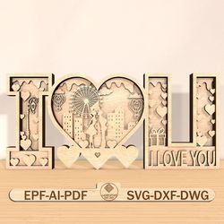 valentine's day heart shaped wooden shelf cut file svg, valentine's day laser cut file, i love you svg, valentine decor