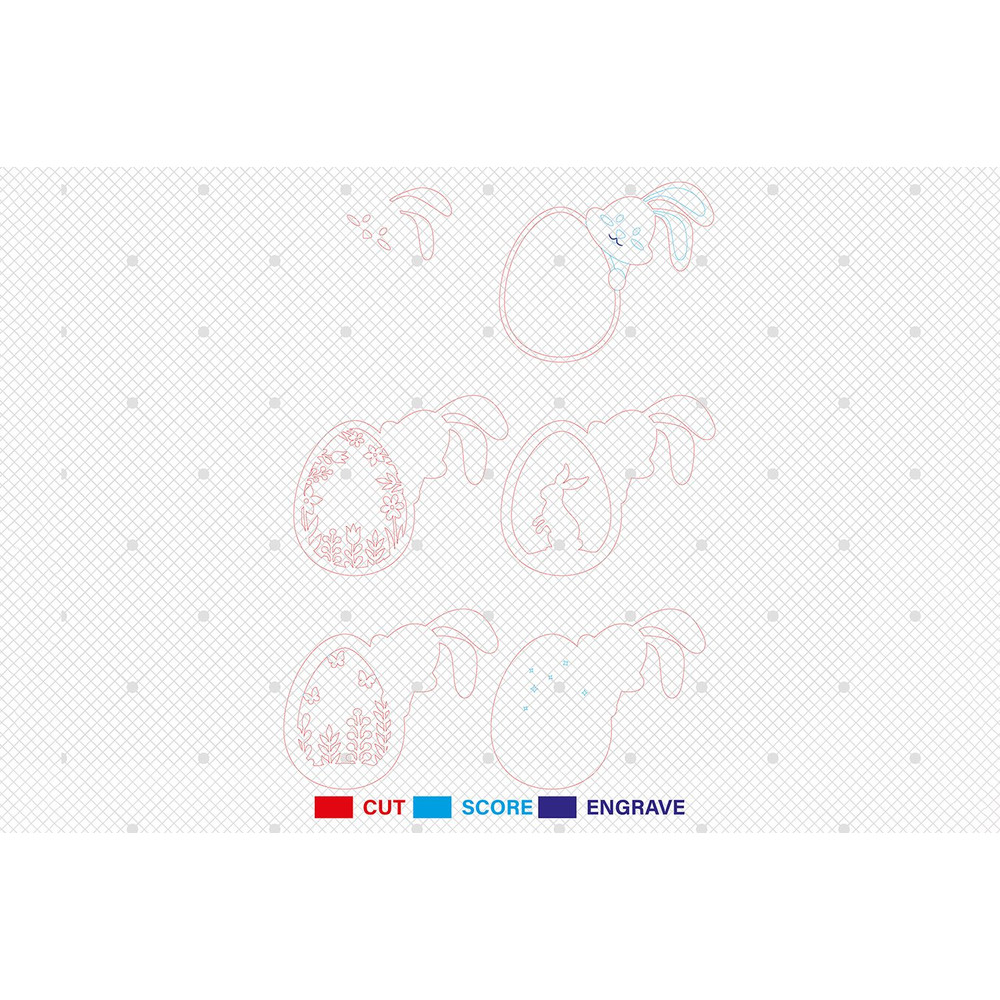 Multilayer Easter Bunny With Egg SVG Easter Day Svg Hello Spring Scene Art Svg 6 Layer Art Piece Fo 1