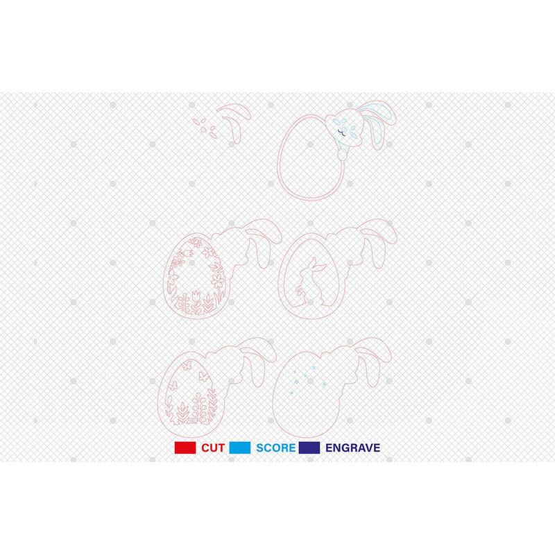 Multilayer Easter Bunny With Egg SVG Easter Day Svg Hello Spring Scene Art Svg 6 Layer Art Piece Fo 1