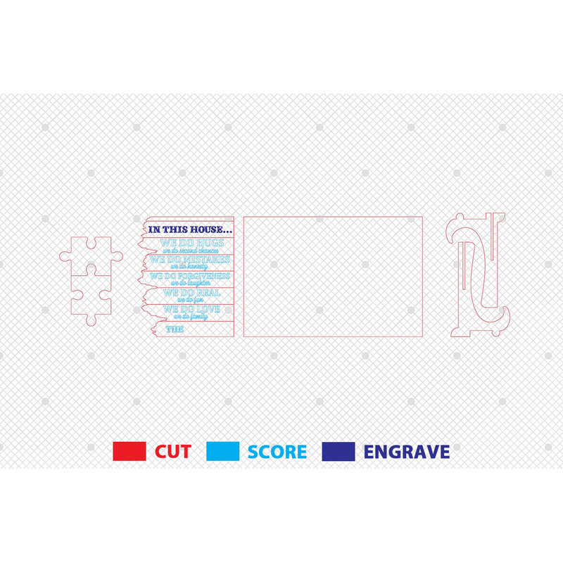 Personalized In This House Family Puzzle Piece Sign SVG Family Sign Svg Gift For Family Glowforge S 1