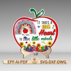 personalized teacher apple sign svg