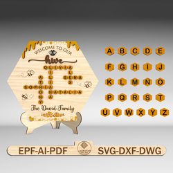 personalized welcome to our hive honey bee sign svg,family sign svg,gift for mom,mothers day gifts svg