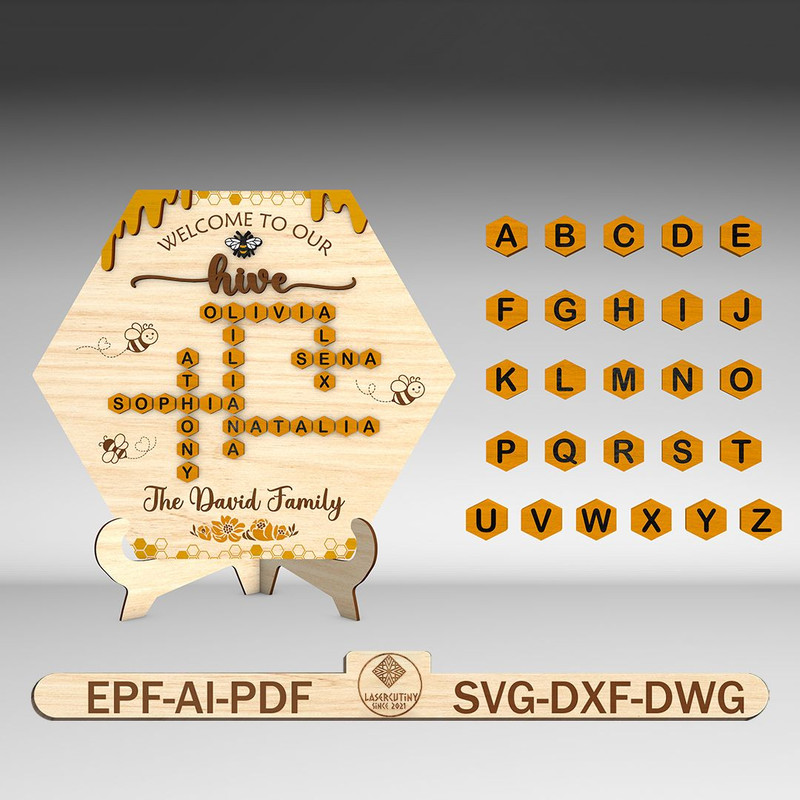 Personalized Welcome To Our Hive Honey Bee Sign SVGFamily Sign SvgGift For MomMothers Day Gifts Svg 0