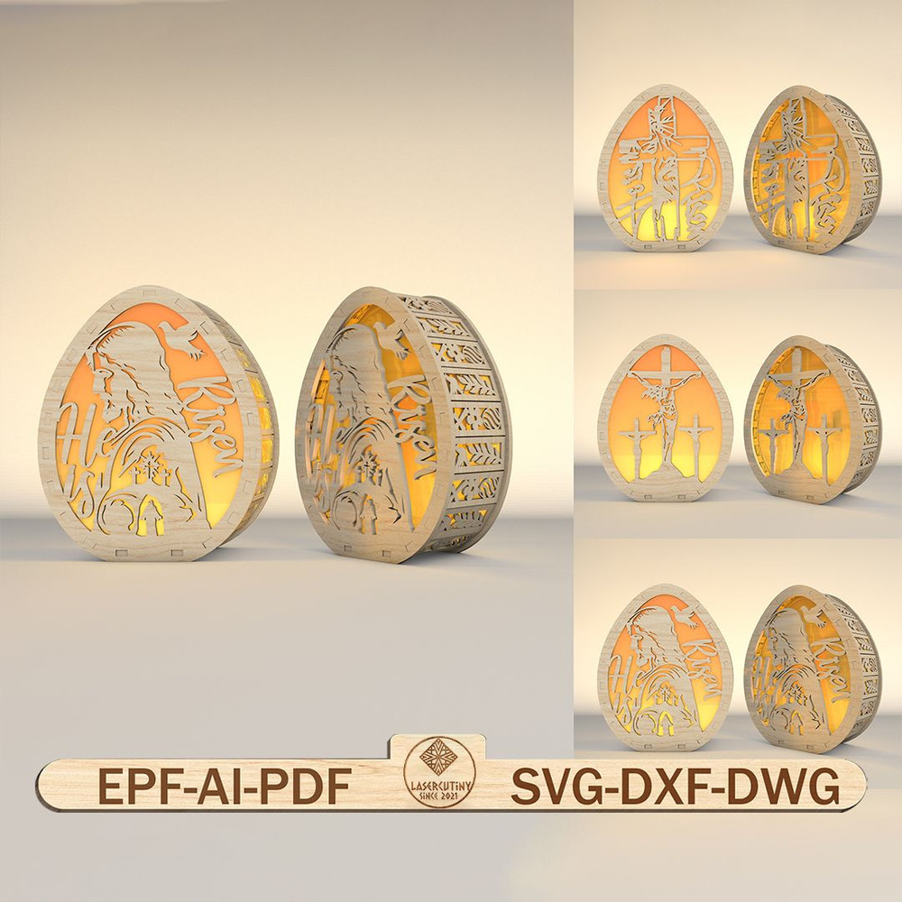 He Is Risen Easter Egg Candle Holder Svg Easter Decoration SvgJesus Candle Lantern SvgOstern Lamp S 0