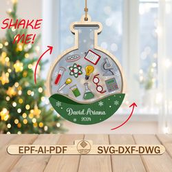 personalized science teacher ornament svg