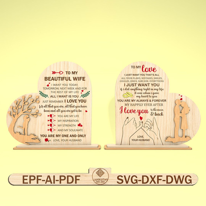 Personalized Romantic Couple Heart Sign Svg Loving Message From Husband Sign Svg Gift For Wife Anni 0