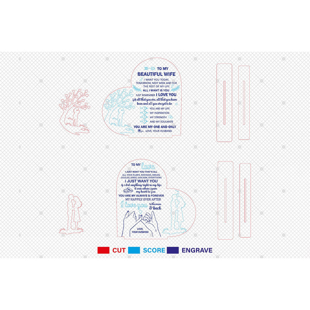 Personalized Romantic Couple Heart Sign Svg Loving Message From Husband Sign Svg Gift For Wife Anni 1