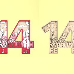 multilayer 14 february scene art svg, romantic scene svg, couple lovers svg, valentines day svg, 5 layer art piece