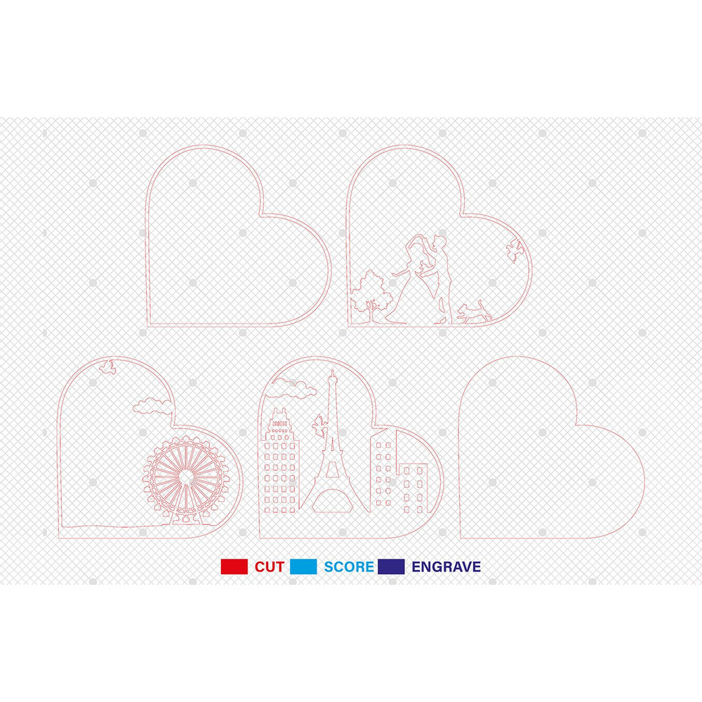 Multilayer Couple Heart Scene Art Svg Romantic Scene Svg Couple Lovers Svg Valentines Day Svg 5 Lay 1