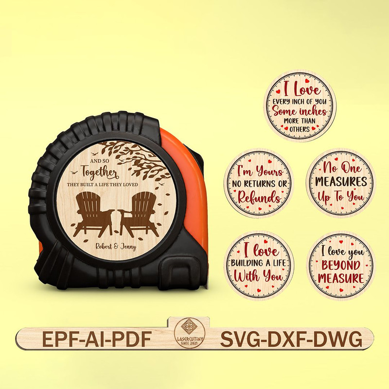 Personalized Couple And So Together They Built A Life Tape Measure Svg I Love Every Inch Tape Measu 0